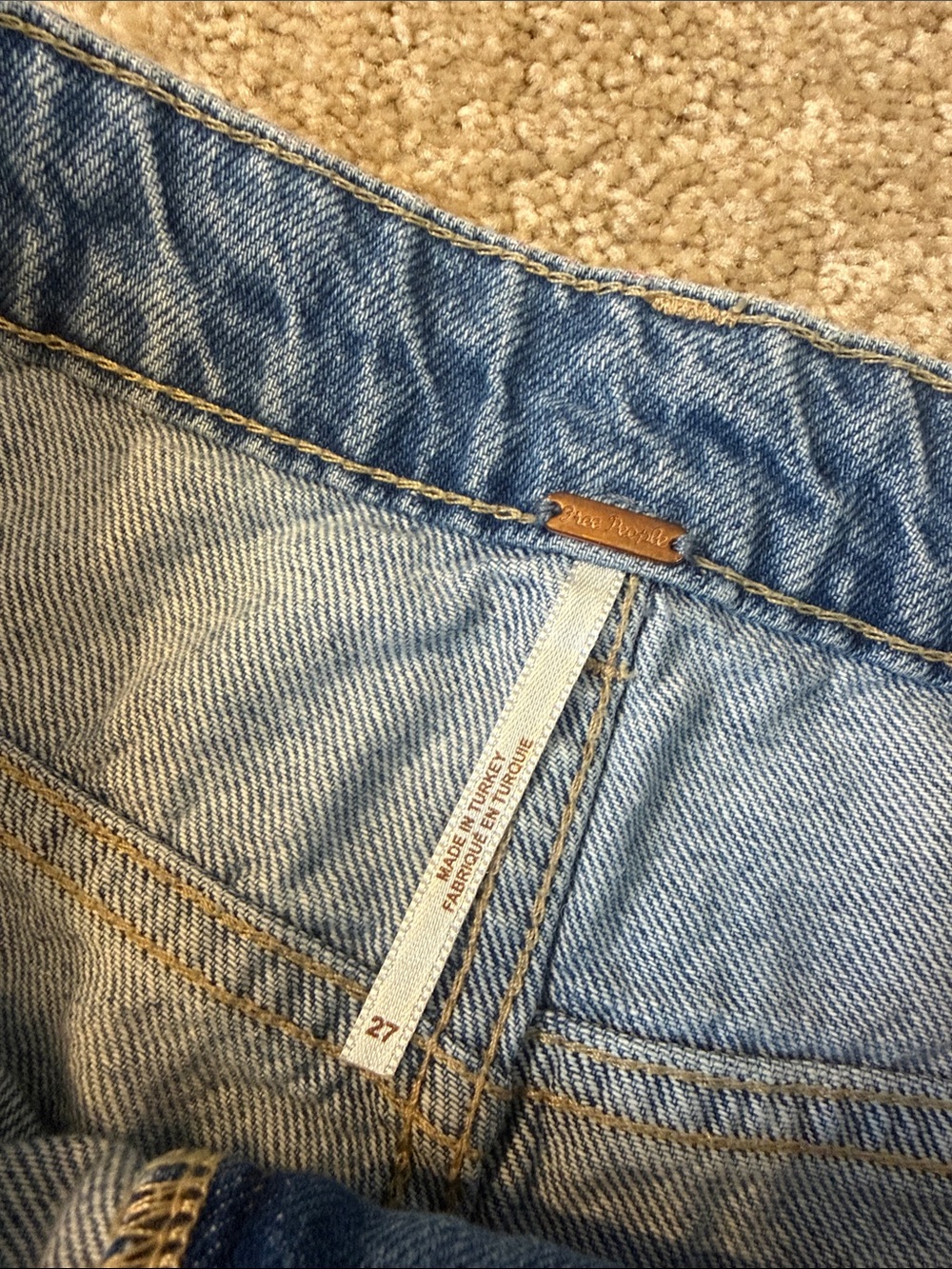 Free People Light Blue Denim Mini Skort - Picture 2 of 10